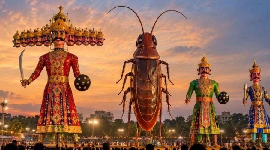 रावण के साथ जलेगा 30 फीट का कॉकरोच पुतला, दिपके बोले- मुफ्त प्रचार के लिए धन्यवाद
